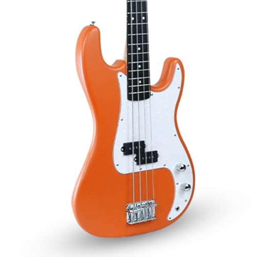 Image of Kadence PBHO Tennessee 46.5 inch Electric Bass Guitar (P-Style) | Solid Poplar Wood Body, Maple Neck | Split-Coil Pickup | Fixed Bridge | Gig Bag + Cable | Matte Orange