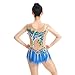 Kmarouse Rhythmic Gymnastics Leotard for Competition, Glitter Sleeveless Wear for Girls, Handcrafted Flexible Design(3X-Large)