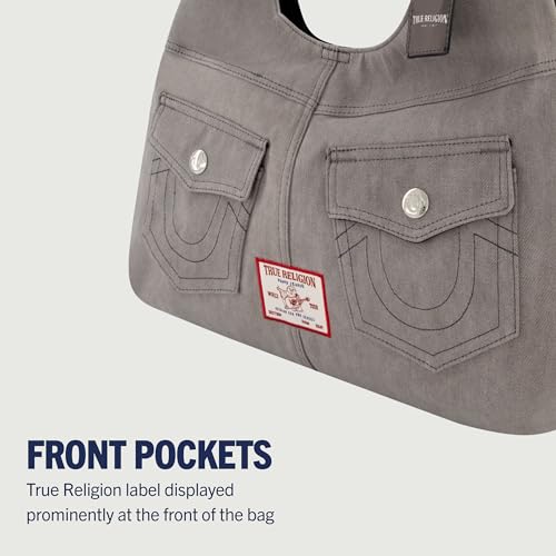 Image of True Religion Women's Shoulder Bag Purse, Hobo Handbag with Front Pockets