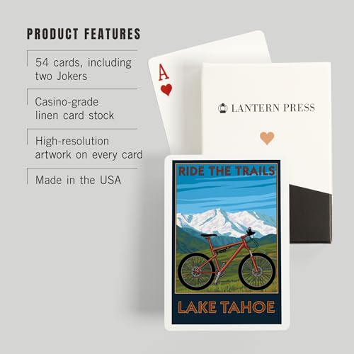 Lantern Press Lake Tahoe, 52 naipes tamaño póker miniatura 3