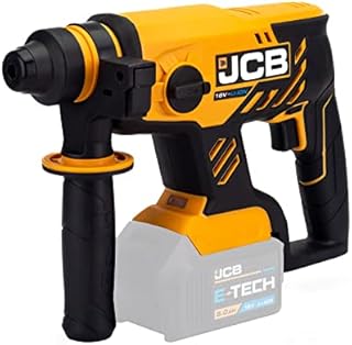 JCB 18v Brushless SDS Rotary Hammer Drill, Bare Unit, Multi-positional Side Handle, 4-Functions, Rotary Stop Mode, 1400rpm, 3 Year Warranty