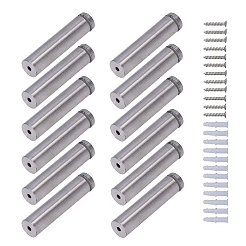 Image of Stainless Steel Standoff Screws Advertising Screws Kit Mounting Hardware for Hanging Acrylic Picture Frame 12 Set 19x80mm