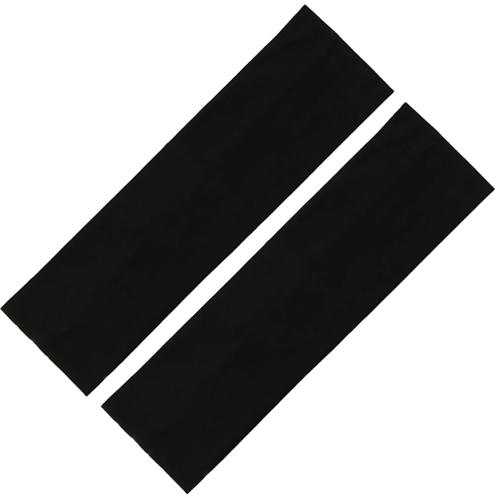 Ram® 7CM Sports Headband 2 Pack Running Gym Sports Yoga Sweat Bands Hair Bands (Black)