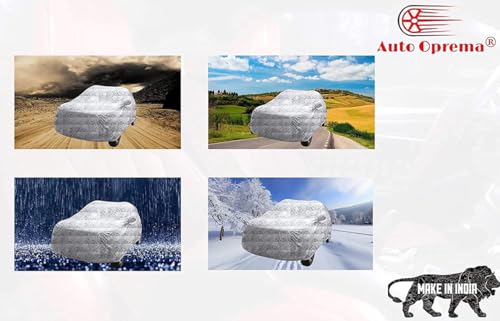 Image of Auto Oprema (Awarded AS INDIA'S Rising Star 2024) Waterproof and Magic Silver with Mirror Car Body Cover with Soft Cotton Lining, Triple Stitched for Mahindra Bolero Camper 4WD PS BS3