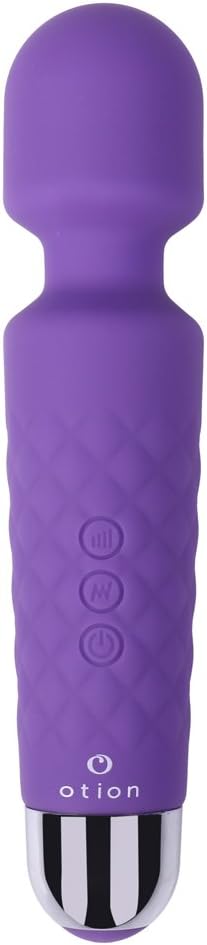 Cordless Rechargeable Massage Wand - by OTION - Personal, Powerful, Therapeutic, Travel Size - Perfect for Muscle Massage - Whisper Quiet for Discreet use - Hitachi Replacement (Pure Purple)