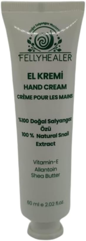 Salyangoz Özlü El Kremi, Nemlendirici ve Onarıcı, 60 ml, Paraben İçermeyen, Kuru ve Çatlamış Eller İçin