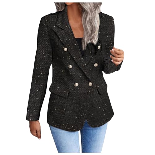 Veste en tweed femme blazer à carreaux haut de gamme coupe ajustée