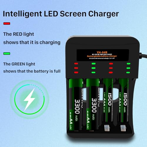 AA AAA Akku Ladegerät Universal Batterie ladegerät Intelligentes Smart Battery Charger für AA/AAA NI-MH NI-CD Wiederaufladbar Batterien (4 Slot)