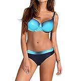 IFOUNDYOU Damen Frauen Bademode Bikini-Set Damen Gradient Print 2 Stück Bikini Geraffte Tie Dye Bandeau Bikini Badeanzüge mit Slip Sexy Bandage Strand Bikinis Push up Badeanzug Beachwear