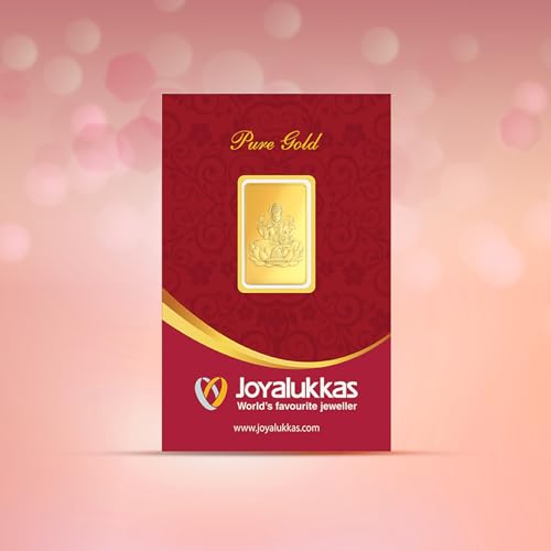 Image of Joyalukkas 24K 999 Purity | 1 gram | Pure Gold Bar | Rectangle Shape | Lakshmi Design.