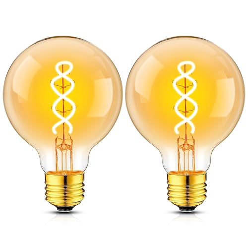 Hcnew Edison Vintage Glühbirne E27, 4W G80 Glühbirne LED Warmweiss, 2700K LED Glühbirne E27 Vintage Ideal für Nostalgie und Retro Beleuchtung im Haus Café Bar, Nicht Dimmbar, 2 Stück
