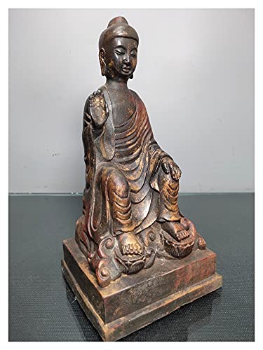 Statue de Surong en bronze et laque cinabre de collection - 4
