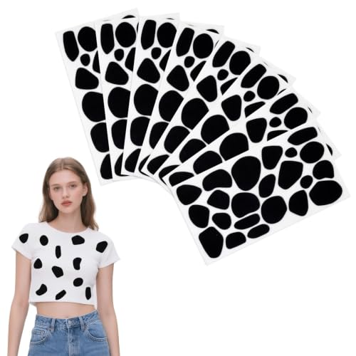 cnomg 6 feuilles feutrine dalmatien taches noires adhésives autocollants