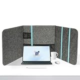 ERGO COLLECT Schreibtisch Trennwand,2 Stück,Sichtschutz Schreibtisch,Tragbare Trennwände, Tischdividieren für Klassenzimmer-Privatsphäre-Bildschirme für Erwachsene und Studenten,120 x 39 cm, Filz