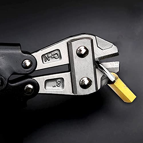 Miniatura 2 de Cortador De Pernos, Acero 8 Cr-V Minicortadores De Alambre Servicio Pesado Cable, Cadena, Cortaúñas Con Resorte Cómodo Agarre De Goma Suave, Corte Para Cadenas, Candados, Cercas De Alambre, Gallinero
