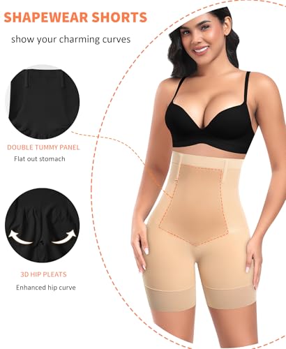 Image of Womens Shapewear Shorts Tummy Control Body Shaper Thigh Slimmer Slip Shorts for Under Dress Shapewear Underwear