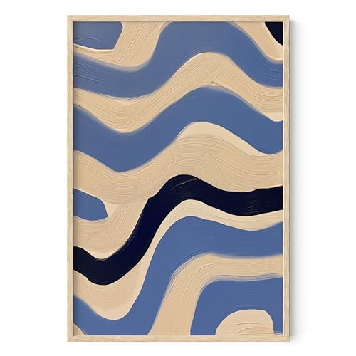 HAUS AND HUES Modern Abstract Wall Art - Blue and