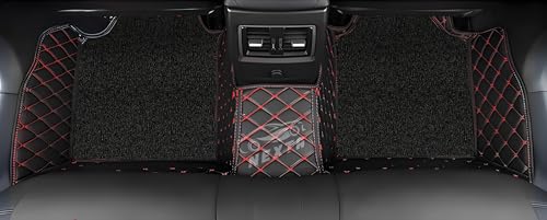 Image of Premium 7D Car Floor Mat Full Set for Tata Punch|| Luxury Leather with Grass Mat Complete Set || 100% Waterproof and Washable || Color : (Black and Red)