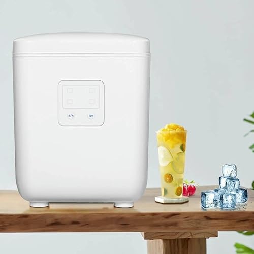 Máquina fabricadora de hielo de sobremesa, 9 cubos de hielo en 6 minutos, función de autolimpieza, fabricadora eléctrica de hielo en acero inoxidable con cuchara y canasta para hielo miniatura 3