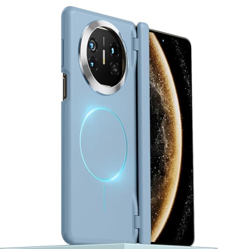 For Huawei Mate X6�p�P�[�X�A���͂ȃ}�O�l�b�g���d�b�o�b�N�J�o�[�A�X���������Y�q���W�ی�A������~�j�}���X�g�P�[�X,Blue