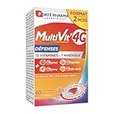 Forté Pharma - Multivit' 4G Défenses | Complément Alimentaire Forme et Tonus - 12 Vitamines et 7 Minéraux- Renforcé en Zinc, Vitamine D et Gelée Royale | 60 comprimés Bi-couches
