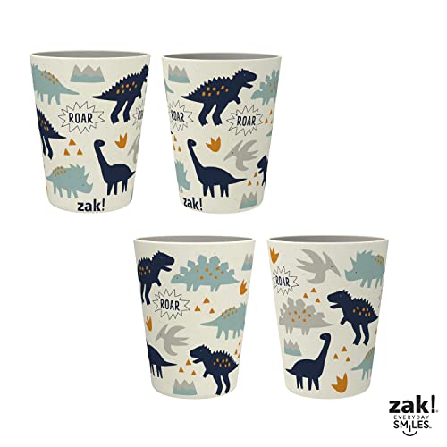 Zak Designs Kids Dinnerware Set 3 Pieces, Durable And Sustainable Melamine Bamboo Plate, Bowl, And Tumbler Are Perfect For Dinner Time With Family (Zaksaurus) #TOP5