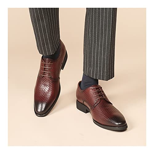 Zapatos Oxford masculinos de punta lisa bruñida y diseño elegante 3
