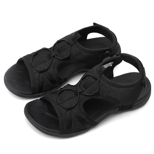 Image of UBFEN Womens Hiking Sandals Comfortable Walking Sandals Summer Sport Breathable Arch Support