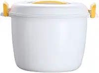 Panela de pressão de microondas panela de arroz para micro-ondas, mini panela de arroz, portátil, panela de macarrão para cozinhar sopa, ensopados de arroz e aveia, amarelo S,
