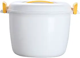 Panela de pressão de microondas panela de arroz para micro-ondas, mini panela de arroz, portátil, panela de macarrão para cozinhar sopa, ensopados de arroz e aveia, amarelo S,