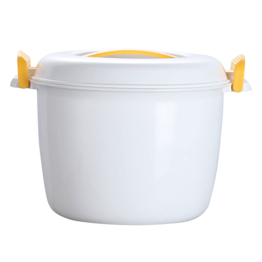 Luxshiny Microwave Rice Cooker 2-Cup Portable Rice Container Food Steamer for Home Cooking Soups Stews Pasta Compact Yellow