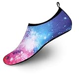 FADTOP Zapatillas de deporte acuático de secado rápido con pies descalzos, calcetines para natación, playa, piscina, surf, yoga, para mujeres y hombres, Cielo Rojo, 12.5-13 Women/11-11.5 Men