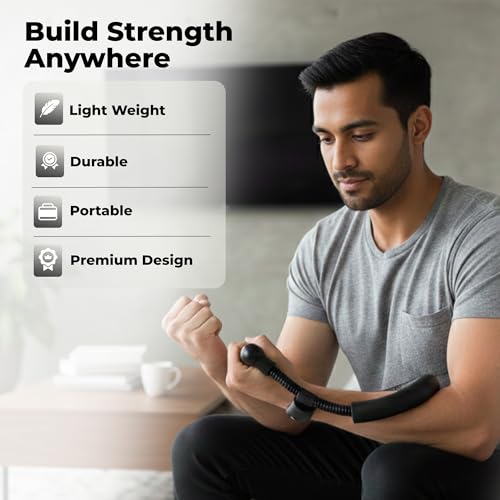 Image of Forearm Strengthener Wrist Exercise Equipment with Adjustable Resistance(5 to 60Kg), Hand Grip Strengthener for Men & Women, Wrist Trainer for Home Gym, Arm Workout & Muscle Building