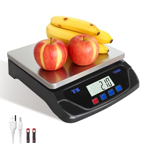 Balance de Cuisine Professionnelle 30kg/1g Précision, 6 Unités g/kg/oz/lb/ml/ct, Écran LCD Rétroéclairé avec Fonction Tare, Idéal Boulangerie,...