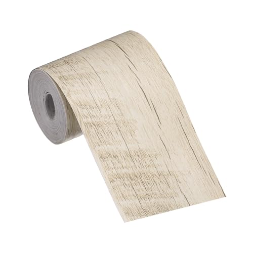 Image of MECCANIXITY Wood Grain Repair Tape, 2 Inch x 16 Feet Self Adhesive Wood Grain Tape Multi-Purpose Wallpaper Border Trim for Furniture Floors Windows Doors Tables Home, Cream