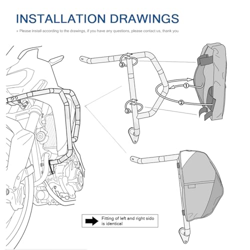 MKYOKO Für H&onda CRF1000L Africa Twin CRF1000L Abenteuersport Motorradrahmen Sturzbügel wasserdichte Tasche Werkzeugplatzierung Reisetasche Motorradzubehör