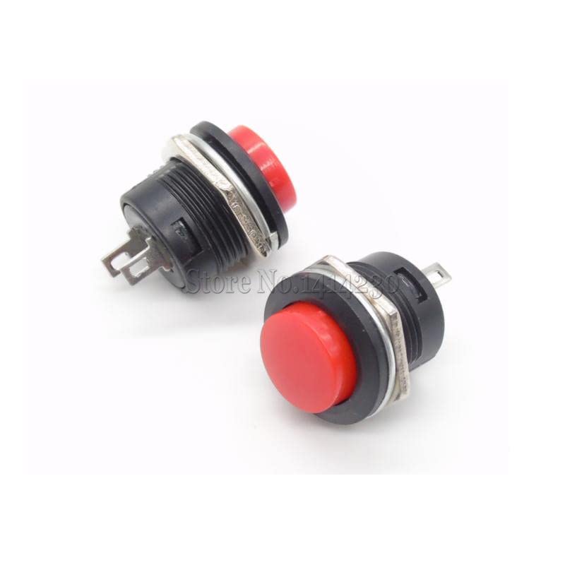 Bouton poussoir R13-507 rouge et vert 16mm pour réinitialisation de circuit électrique (Lot de 10)
