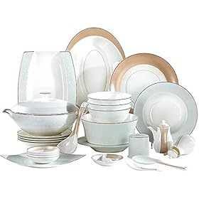 Elevate Your Dining Experience: Buy the Luxurious 50-Piece European Retro Bone China Dinnerware Set for 10 – CLLBANT