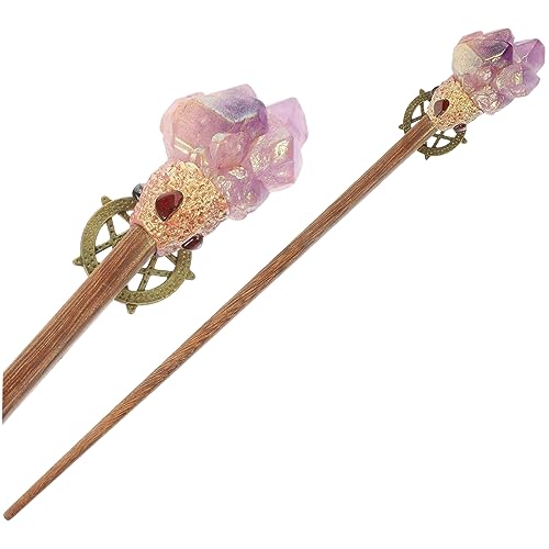 WOONEKY Varita Mágica de Cristal Natural para Niños y Cosplay,