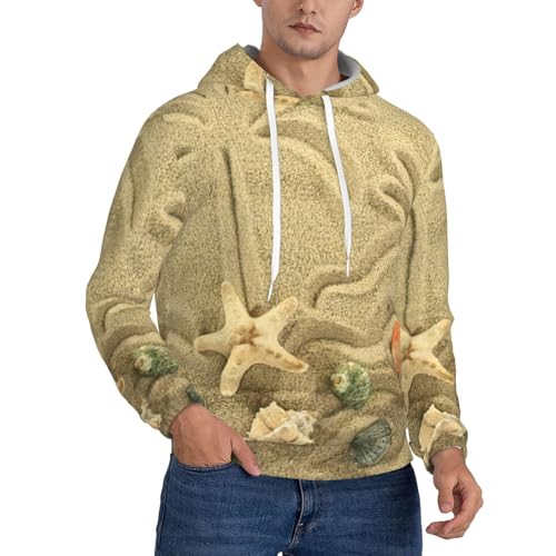 Sweat à capuche homme femme motif étoile de mer et palmier sport