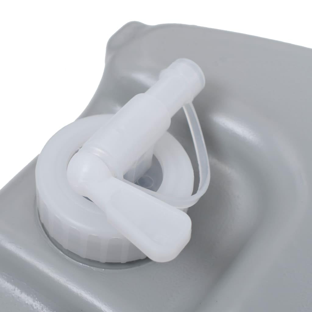 vidaXL Réservoir d'Eau sur Roues pour Camping Stockage d'Eau Toilette Lavabo Evier de Camping-car Caravane Voyage Portable 40 L Gris