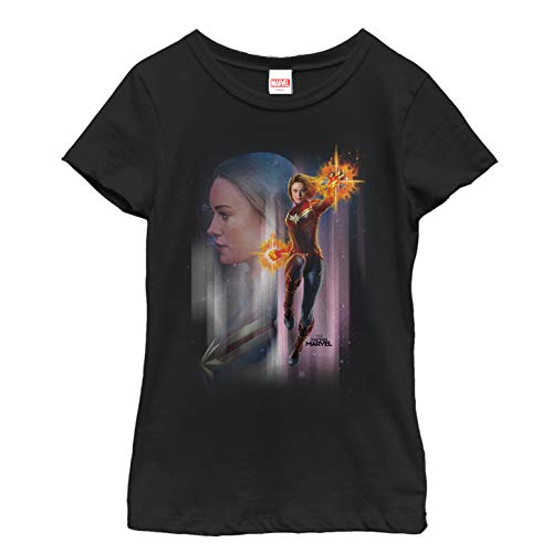 Marvel Girl's Captain Galactic Profile T-Shirt - Black - Small