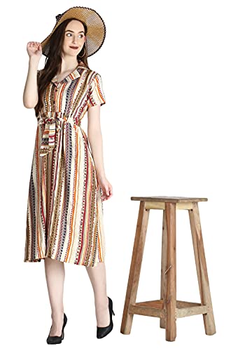 Image of Leriya Fashion Women's Rayon Maxi (LF-Dress-K2576 Beige 2XL)