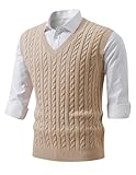 JMIERR Sweater Vest Men Old Money Early Fall Fashion Causal Sleeveless Cable Knitted V Neck Vests