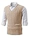 JMIERR Sweater Vest Men Old Money Early Fall Fashion Causal Sleeveless Cable Knitted V Neck Vests