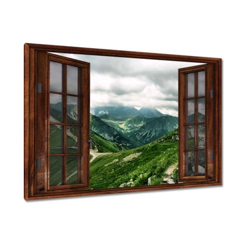 Peinture imprimée sur toile décoration murale montagne Tatras tableau panorama 90x60 H1109M
