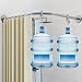 Shower curtain rod L-Form Ausziehbare Duschvorhangstange Gebogen Keine Bohrer Dusche Teleskop Vorhangstange für Badewanne,Edelstahl Badezimmer Gardinenstange