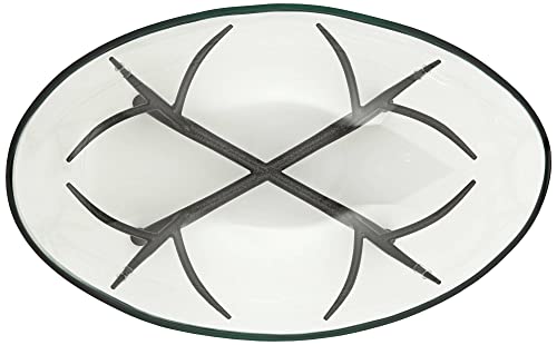 Studio 55D St. Tropez Black Metal And Clear Glass Oval Decorative Bowl #TOP5
