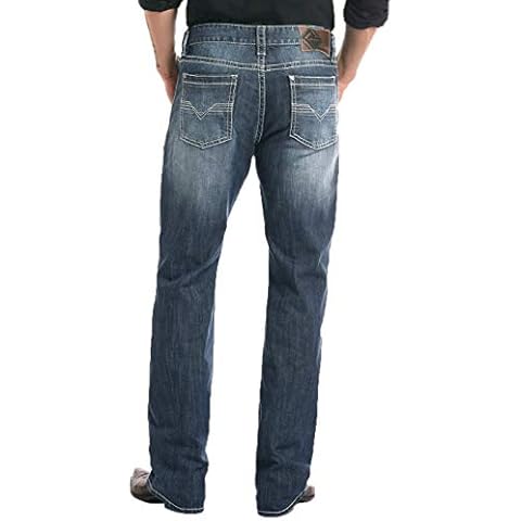 Rock & Roll Denim Relaxed Fit Stretch Straight Bootcut Jeans #M0S3473 40 W x 34 L Cover