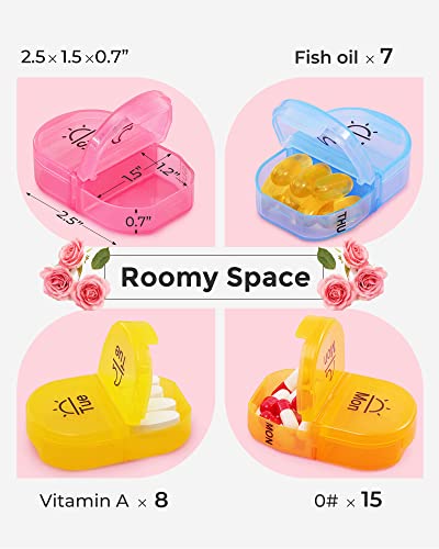 Weekly Pill Organizer 2 Times A Day, Amoos Travel Am Pm Pill Box 7 Day With Lightproof Canvas Bag For Privacy Protection, Large Daily Pill Box Organizer For Vitamin, Supplement, Medication, Fish Oil #TOP2